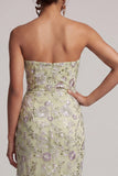 Vestido de madre de la novia con faja Dusty Sage Body-Cein Body-Con Lentejuelas Arrugadas y Body-Cey
