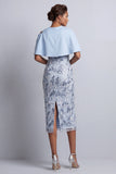 Vestido de Madre de la Novia Midi de Lentejuelas Bodycon Bodycon Color Azul Celeste y Bolsillos