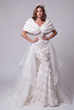 Vestido largo de concurso con lentejuelas blancas sirena, lentejuelas caídas sobre el hombro