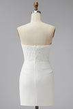 Vestido de mini despedida de soltera blanco bodycon tirantes con encaje