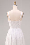 Vestido de compromiso midi blanco blanco de cuello cuadrado con cuello cuadrado