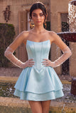 Vestido de bienvenida de fin de curso de satín de satín vasco de cintura vasca de cintura vasca con tirantes y volantes