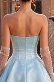 Vestido de bienvenida de fin de curso de satín de satín vasco de cintura vasca de cintura vasca con tirantes y volantes