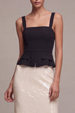 Vestido formal largo de sirena blanco y blanco con cuello cuadrado