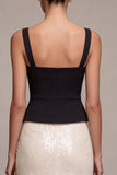 Vestido formal largo de sirena blanco y blanco con cuello cuadrado