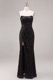 Vestido formal largo y rizado de sirena sin tirantes, tirante