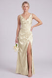 Corsé floral verde sirena, escote en V, vestido largo de dama de honor con abertura