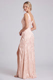 Corsé floral verde sirena, escote en V, vestido largo de dama de honor con abertura