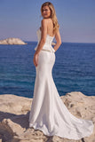 Corsé blanco sin tirantes Vestido largo de sirena