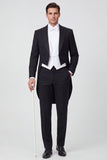 Traje de baile de graduación Black Peak Single Chest de 3 piezas
