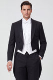 Traje de baile de graduación Black Peak Single Chest de 3 piezas