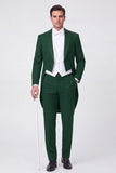 Traje de baile de graduación Black Peak Single Chest de 3 piezas