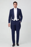 Traje de baile de graduación Black Peak Single Chest de 3 piezas
