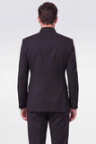 Trajes negros de dos piezas cruzados para hombres de graduación