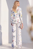 Trajes de baile de solapa con pico estampados en blanco