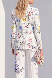 Trajes de baile de solapa con pico estampados en blanco