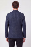 Chaqueta americana de graduación de hombre de solapélago con solapa azul marino