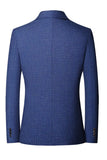 Chaqueta americana azul de solapa con muesca y cruz azul