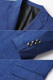 Chaqueta americana azul de solapa con muesca y cruz azul