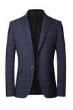 Chaqueta americana azul de solapa con muesca y cruz azul