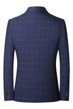 Chaqueta americana azul de solapa con muesca y cruz azul