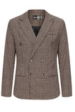 Chaqueta de solapa de solapa de pico marrón para hombres cruzados