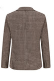 Chaqueta de solapa de solapa de pico marrón para hombres cruzados