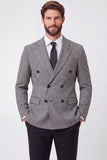 Blazer negro de hombre con solapa cruzada y muesca