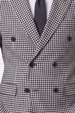 Blazer negro de hombre con solapa cruzada y muesca