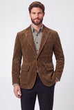 Chaqueta americana marrón de solapa de solapa de un solo pecho