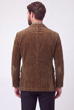 Chaqueta americana marrón de solapa de solapa de un solo pecho
