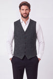 Chaleco marrón de monocruzamento masculino