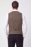 Chaleco marrón de monocruzamento masculino