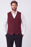 Chaleco marrón de monocruzamento masculino