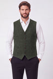Chaleco marrón de monocruzamento masculino