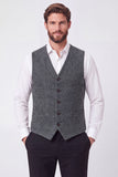 Chaleco marrón de monocruzamento masculino