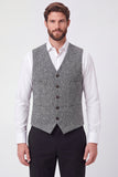 Chaleco marrón de monocruzamento masculino