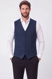 Chaleco marrón de monocruzamento masculino