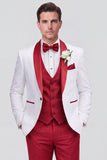 Trajes de boda de hombre de solapa azul de un solo botón con chal de tres piezas