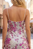 Vestido corto de bienvenida corto de bienvenida con lentejuelas plateadas con lentejuelas plateadas con flores