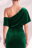 Vestido formal largo asimétrico asimétrico de sirena burdeos