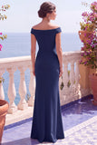 Camisas de manga sirena con lentejuelas champán Vestido formal largo con abertura