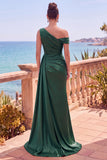 Vestido formal largo asimétrico asimétrico de sirena con serpentina lateral