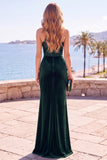 Terciopelo burdeos con lentejuelas, cuello halter con funda fruncida, vestido formal largo con abertura