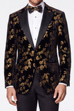 Trajes de graduación de chico de fin de curso Jacquard de solapa de dos piezas de dos piezas y pecho simple de dos piezas