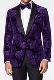 Trajes de graduación de chico de fin de curso Jacquard de solapa de dos piezas de dos piezas y pecho simple de dos piezas