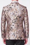 Trajes de baile de fin de curso de dos piezas de dos piezas de doble cruzamento Jacquard Peak de dos piezas
