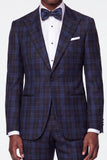 Traje de graduación de graduación de solapa de solapa azul con solapa