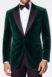 Trajes de graduación de fin de curso de dos piezas de solapa de terciopelo con punta de dos piezas