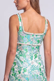 Vestido de Bodycon Mini Homecon Bodycon con perlas florales azul claro y abertura